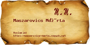 Maszarovics Márta névjegykártya