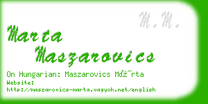 marta maszarovics business card